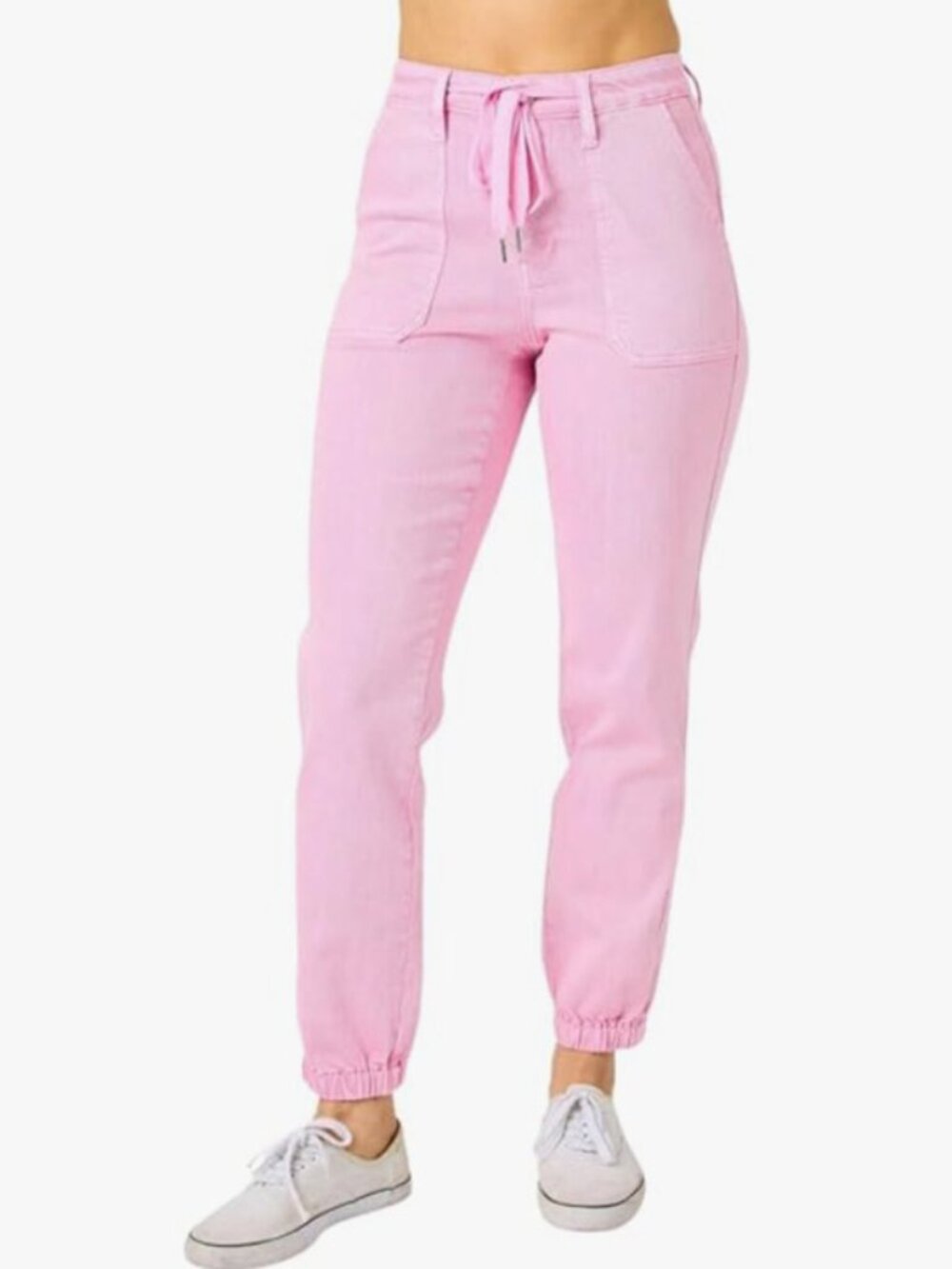 Judy Blue Pink High-Rise Drawstring Jogger Jeans